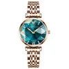 Wristwatches Kefio Women Watch Luxury Green Diamond Quartz Ladies Watches Waterproof Stainless Stain Fashion Girlfriend Gif