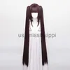 Cosplay Pruiken ccutoo Synthetische Chocola NEKOPARA Cosplay Pruik Chocolade Hittebestendige Haar Chip Paardenstaarten 120 cm Pruik Cap x0901