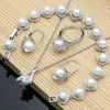 Ensembles de bijoux de mariage mariée perle argent 925 charme topaze perles de pierre de naissance bracelet anneau ouvert colliers boucles d'oreilles mode amour cadeau 230831