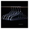 Kleiderbügel Racks 40-44 cm rutschfeste, glitzernde, transparente Kleiderbügel aus Kunststoff, unsichtbare Garderobenständer, Lt045, Drop-Lieferung, Hausgarten, Dh5Lm