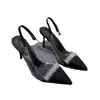 Dress Shoes Summer French Style Pointed High Heels Transparent Back Hollow Baotou Thin Korean Edition Sandals For Women