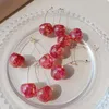 Dangle Oorbellen Aomu 2023 Japan Koreaanse Cherry Fruit Vormige Drop Voor Vrouwen Zoete Meisjes Leuke Brincos Lijn Pendientes Sieraden Geschenken