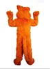 Fursuit oranje lange vacht Husky Fox Dog mascotte kostuum kleding prestaties carnaval volwassen grootte