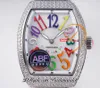 ABF V32 Vanguard Renk Rüyası İsviçre Kuvars Kronograf Bayanlar Women Diamonds Case Mop Dial Bit Numaralı Pembe Deri Lady Super Edition Reloj hombre Puretime H8