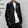 Herrjackor svart paljett blazers lyxjacka män Jaqueta Bomber Loose Coat Fashion paljetter Punk Club Outfit Leisure Homens Blazer 230831