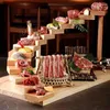 Assiettes créatives en bois massif, plateau tournant pour Sushi, présentoir de table, support de collation, plateau de rangement artistique pour la maison