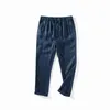 Мужские брюки летняя японская повседневная молодежь свободно подходит для льна тонкие дышащие брюки эластичная талия