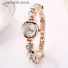 Otros relojes Pulsera Muñeca Rhinestone Flor Corazón Amor Estilo Acero inoxidable Elegante pulsera de cuarzo para diario Zegarek Damski T230905