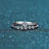 D Färg Moissanite Ring for Women Wedding Fine Jewely med certifikat 925 Sterling Sliver Engagement Rings Gifts