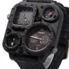 SHIWEIBAO J1169 Watches Men Big Dial Dual-Movement Sport Quartz Watch Men Military Compass Canvas Wristwatches Relogio Masculino199d