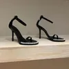 サンダル2023夏のセクシーな丸いつま先女性パール本物のレザーカバーヒールジッパーハイヒールエレガントな靴