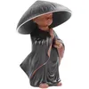 Statue de petit moine pour animaux de compagnie, thé, avec filtre, ensemble de chapeaux, accessoires, Figurines en céramique, théière, Figure de cérémonie Zen