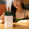 Humidifiers New Large Capacity USB Humidifier with Colored Light Dual Nozzle Digital Display Aromatherapy Diffuser Q230901