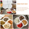 Plates Ring Tray Jewelry Four Compartment Fruit Plate Candies Container Multi-grid Holder White Melamine Desktop Candy Design Snack