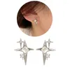 Stud Earrings Trend Four-Pointed Star Niche Design Sense Hip-hop Crossed Earring Drop