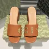 Famous Designer Brand Women Slides Sandals Summer New Thick Heel High Heels Slippers Luxury Fashion Ultra Soft Leather Ladies Slingback Sandals Shoes 4 color