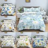 Juegos de cama Funda nórdica con estampado de flores para juegos de cama de edredón con fundas de edredón de tamaño de juego de fundas