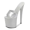 Pantoufles 17cm 20cm Femmes Sexy Sandales Walk Show Chaussures de mariage Été 41 42 Stiletto High Heel