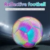 Bollar Reflective Soccer Ball Night Glow in the Dark Footbals for Student Teenagers Team Training Luminous Sports Game Equipment 230831