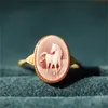 Wedding Rings S925 Silver 18k Goldplated Colorful Agate Beauty Ring For Women Girls Vintage Girl Fashion Jewelry Gift 230831