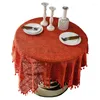 Jupe de table rétro américain au Crochet, couverture de café creuse, nappe Orange, Mesa de salle à manger, tissu de grande taille, décoration de maison de Festival