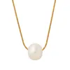 Pendant Necklaces French Meticulous Minimalist Natural Growth Freshwater Pearl Ins Necklace Titanium Steel Plated 18K Gold