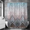 Duschgardiner Vintage Bohemian Duschgardin Badrumsgardin 180x200cm Frab Waterproof Polyester Badrumsgardin med krokar Rideau Douche 230831