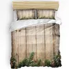 Zestawy pościeli świąteczne drewniane rośliny Cedar Cedar kołdra Zestaw łóżka do domu Tekstyla Kołdra Pollowe Sypialnia Podwójna no arkusz
