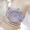 Outros relógios mulheres es luxo de alta qualidade ouro cheio diamante senhoras pulseira quartzo pulsos cristal strass relógio feminino t230905