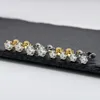 Pendientes de tuerca AETEEY D Color 2ct Moissanite Real 18K chapado en oro S925 plata clásica seis puntas para mujeres joyería fina de boda