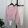 Women's Knits Neploe Square Collar Trendy Lace Up Star Design Cardigan Long Sleeve Single Breasted Slim Fit Sweater Chic Sexy Female Top