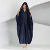 Roupas étnicas Eid Muçulmano Abaya Vestido Mulheres Plus Size Bat Manga Sedosa Marrocos Festa Maxi Robe Femme Musulmane Vestidos Islam (sem lenço)