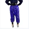 Pantaloni da donna Donna Taglia grande in PVC stile lanterna Pelle lucida Bloomer larghi Vita alta Cavallo basso Harem oversize