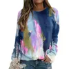 Hoodies femininos retro feminino hoodie coreano tie dye impressão moletom harajuku túnica de manga comprida inverno pulôver topo undershirts