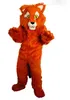 Fursuit oranje lange vacht Husky Fox Dog mascotte kostuum kleding prestaties carnaval volwassen grootte