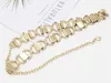 Fashion Accessories Belts For Women Alloy Belt Designer Gold Color Waist Chain Rhinestone Peal For Girl Party