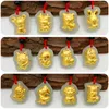 Pierres précieuses en vrac 1 pièces pur 999 24K or jaune Hetian Jade hommes femmes pendentif zodiaque chinois