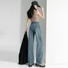Jeans pour femmes 2023 Casual Femmes Large Jambe Lâche Taille Haute Femme Blanc Rétro Bleu Droit Baggy Pantalon Oversize Pantalon Vêtements
