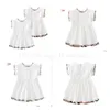 Girls Dresses Baby Dress Cotton Kids Zipper Short Sleeve Cute Girl Plaid Skirt Children Clothes Princess Clothing Drop Delivery Matern Dhv9Y