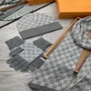 Lyxig högkvalitativ halsdukshatt handske sätter 3 stycke för mössor män kvinnor ull vinter design mössor sjal designer hattar halsdukar ull beanie wrap halsdukar låda