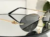 Black Grey Oval Sunglasses 0179 Rimless Frame Women Men Summer Sunnies gafas de sol Sonnenbrille UV400 Eye Wear Unisex with Box