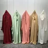 民族服eidイスラム教徒の祈りの服レディースフード付きヒジャーブマキシドレスジルバブアバヤイスラムアラブフルカバールーズローブキマーニカブ