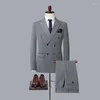 Ternos masculinos quatro estações boutique (terno colete calças) high-end moda casual tendência magro e bonito terno de três peças para homem