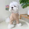 Cão vestuário cães roupas pet listrado alto pescoço camisas roupas veludo pequenas roupas bonito verão yorkies impressão café menina menino mascotas