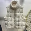 Kvinnors västar kvinnor mjuk vit anka ner varm väst kappa stativ krage vinter lös stil chic toppar chaleco mujer gilet casaco feminino