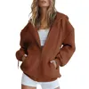 Sweats à capuche pour femmes, pull-over, manteau, veste d'automne, sweat-shirt surdimensionné avec poche, capuche décontractée