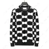 Projektant Autumn Luxury Mens Sweter Pullover Slim Fit Knit Casual Bluza Geometria Patchwork Kolor Druku