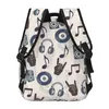 Mochila homens mulher música altifalantes notas e dedos gesto schoolbag para feminino masculino 2023 saco de moda estudante bookpack