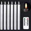 Candle Holders 24Pack Of 6 Flickering Light Christmas LED Candles With Remote Control 10 Inch Long Battery Operated Warm White Decorative Ca