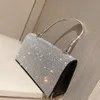 Kvällspåsar Glänsande bröllopskoppling handväska för kvinnor flickor glitter ktv axelväska plånböcker daterar allmatching 230901